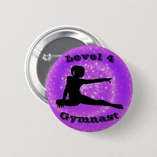 Niveau 4 Gymnast - Meisjes Gymnastiek Button (Voorkant /achterkant)
