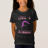 Niveau 4 Gymnast Roze en Paarse Sparkle T-Shirt (Voorkant)