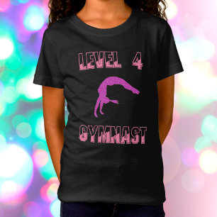 Niveau 4 Gymnast Roze en Paarse Sparkle T-Shirt