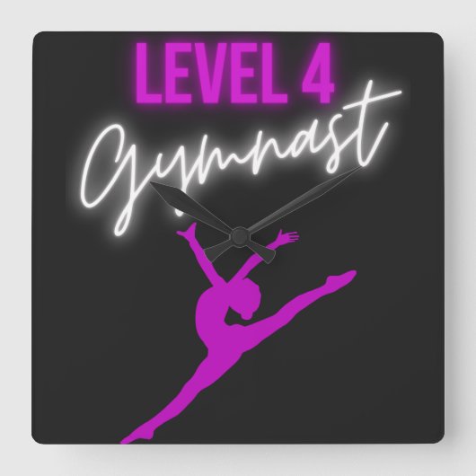 Niveau 4 Gymnast Vierkante Klok (Voorkant)