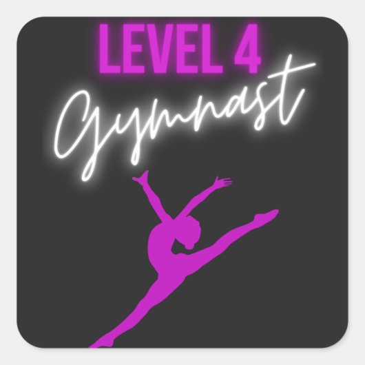 Niveau 4 Gymnast Vierkante Sticker (Voorkant)