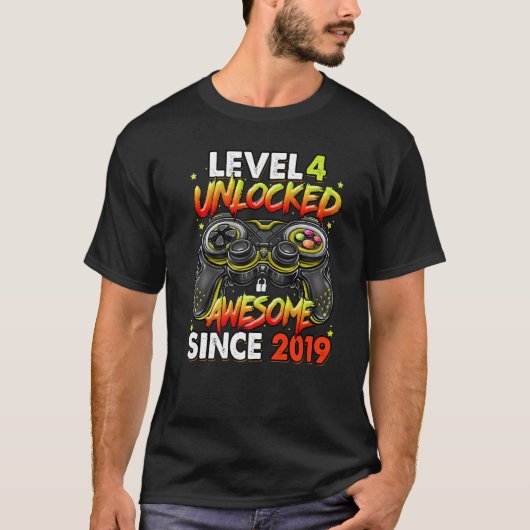 Niveau 4 niet-vergrendeld Geweldige sinds 2019 4e T-shirt (Voorkant)