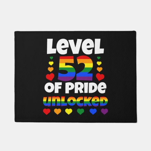 Niveau 52 van Pride Unlocked Rainbow LGBT 52e Deurmat (Voorkant)