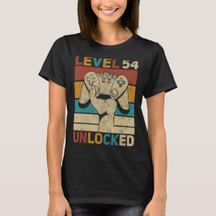 Niveau 54 ontgrendelde 54e verjaardag 54 jaar oude t-shirt