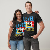 Niveau 55 onvergrendelde gamer 55e verjaardag t-shirt (Unisex)