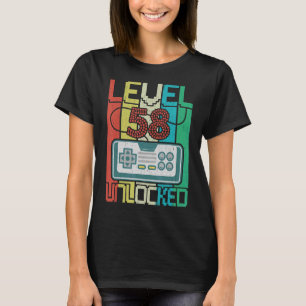 Niveau 58 Onvergrendelde videoband 58e verjaardag T-shirt