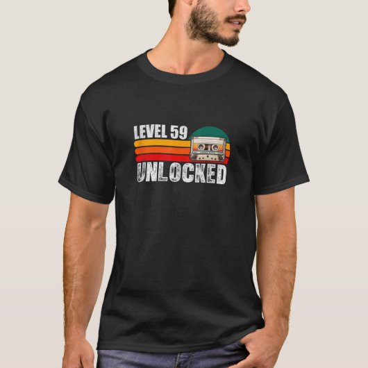 Niveau 59 Ontgrendelde Videogames 59e Verjaardag T T-shirt (Voorkant)