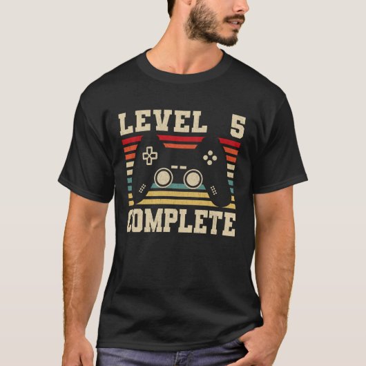 Niveau 5 Complete 5e Jubileum Video Gamer T-shirt (Voorkant)