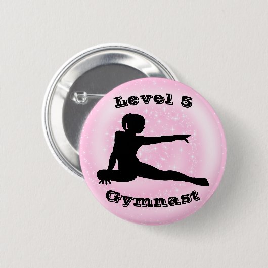 Niveau 5 Gymnast - Meisjes Gymnastiek Button (Voorkant /achterkant)