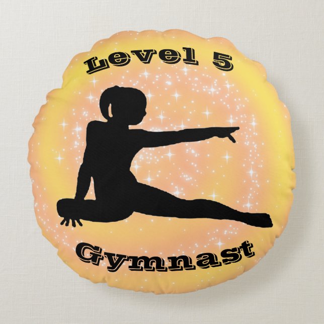 Niveau 5 Gymnast Rond Kussen (Voorkant)