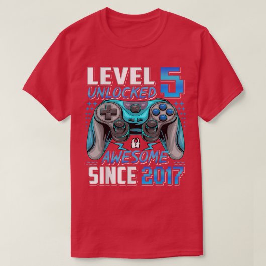 Niveau 5 niet-vergrendeld Geweldige sinds 2017 5e T-shirt (Design voorkant)