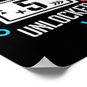 Niveau 5 Ontgrendeld 5e Verjaardag Jongen Grappige Poster (Hoek)