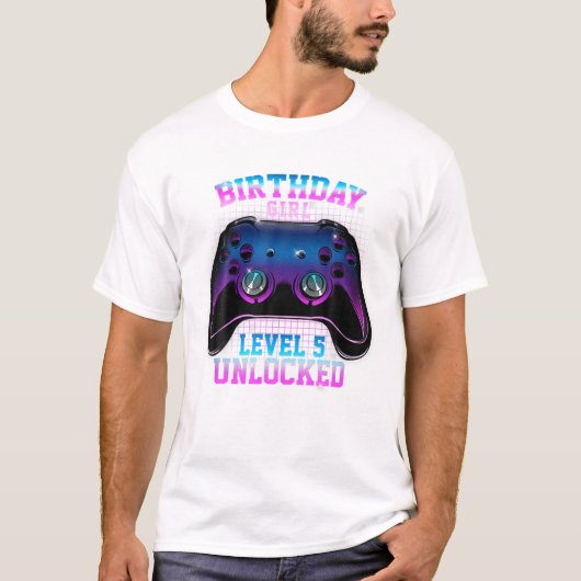 Niveau 5 ontgrendeld Schattigee videogame T-shirt (Voorkant)