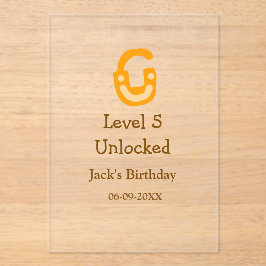 Niveau 5 ontgrendeld slot sinaasappel bruin Happy  Acryl Uitnodigingen