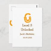 Niveau 5 ontgrendeld slot sinaasappel bruin Happy  Briefkaart (Voorkant / Achterkant)