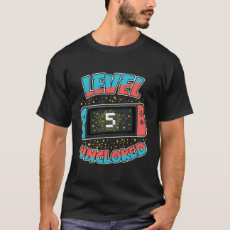 Niveau 5 Ontgrendeld Verjaardag Shirt Jongen 5 Jaa