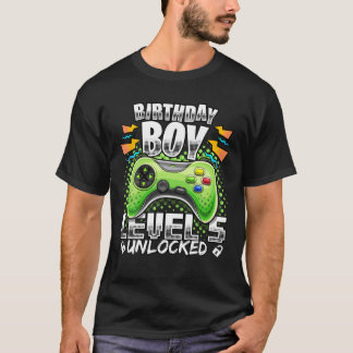 Niveau 5 onvergrendelde videogame 5e verjaardag ga t-shirt