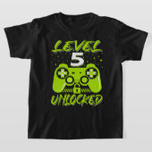 Niveau 5 onvergrendelde videogame 5e verjaardag ga t-shirt (Laagn)
