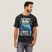 Niveau 5 onvergrendelde videogame 5e verjaardag ga t-shirt (Voorkant volledig)