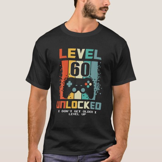 Niveau 60 ontgrendeld Ik word niet ouder Ik niveau T-shirt (Voorkant)