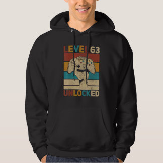 Niveau 63 ontgrendelde 63e verjaardag 63 jaar oude hoodie