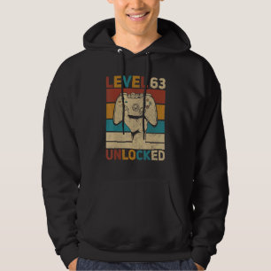 Niveau 63 ontgrendelde 63e verjaardag 63 jaar oude hoodie