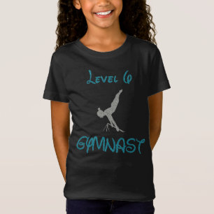 Niveau 6 Gymnast Fancy Font Glitter T-shirt