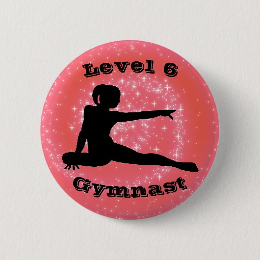 Niveau 6 Gymnast - Meisjes Gymnastiek Button (Voorkant)