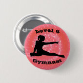 Niveau 6 Gymnast - Meisjes Gymnastiek Button (Voorkant /achterkant)
