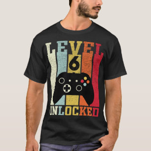 Niveau 6 Ontgrendeld Grappig Video 6e Verjaardag G T-shirt