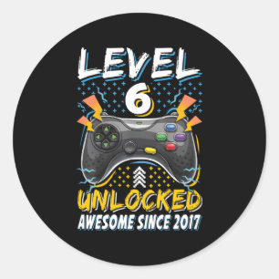 Niveau 6 ontgrendelde gamer 6e dag 6 ronde sticker