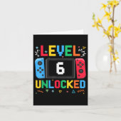 Niveau 6 Ontgrendelde Verjaardag Video Gamer 6e Ve Kaart (Gele Bloem)