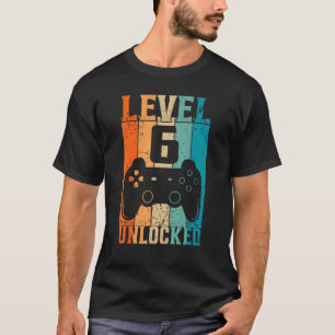 Niveau 6 Onvergrendelde videogamer 6e verjaardag 1 T-shirt