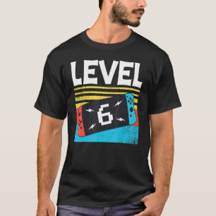 Niveau 6e verjaardag Jongen 6 jaar oude videogames T-shirt