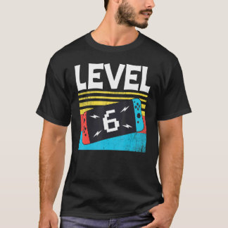 Niveau 6e verjaardag Jongen 6 jaar oude videogames T-shirt