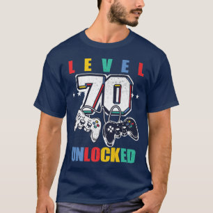 Niveau 70 Ontgrendeld Speelspel 70e verjaardag m T-shirt