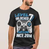 Niveau 7 Geweldige 2014 ontgrendeld videogame 7th T-shirt (Voorkant)
