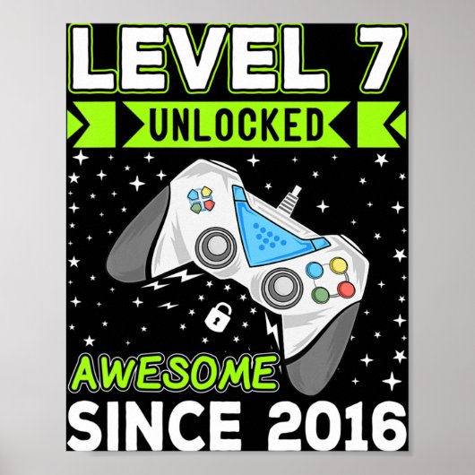 Niveau 7 Geweldige 2016 ontgrendeld videogame 7th Poster (Voorkant)
