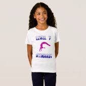 Niveau 7 Gymnast Blue en Magenta Gymnastiek T-shirt (Voorkant volledig)
