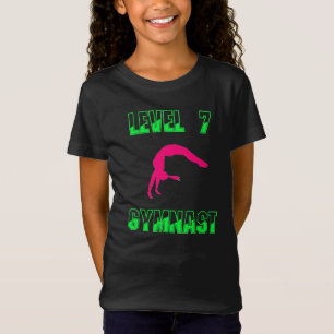 Niveau 7 Gymnast Neon Pink en Green T-Shirt