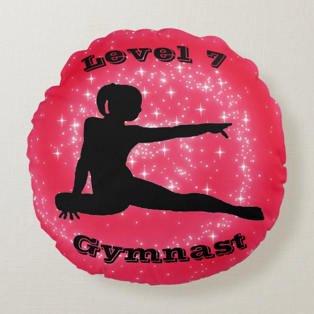 Niveau 7 Gymnast Rond Kussen (Voorkant)