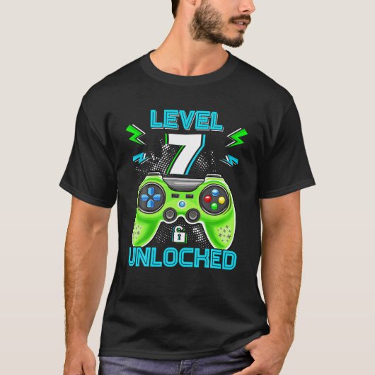 Niveau 7 Kinder vrije dag 7e videogame-sleuf T-shirt (Voorkant)
