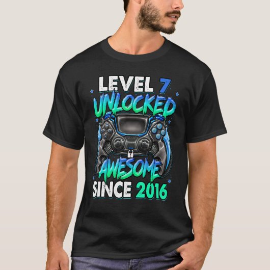 Niveau 7 niet-vergrendeld Geweldige sinds 2016 7e  T-shirt (Voorkant)