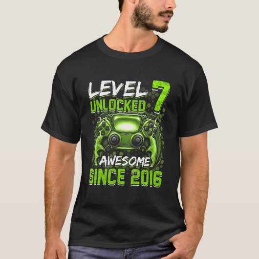 Niveau 7 niet-vergrendeld Geweldige sinds 2016 7e  T-shirt (Voorkant)
