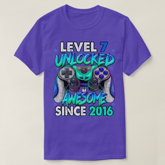 Niveau 7 niet-vergrendeld Geweldige sinds 2016 7e  T-shirt (Design voorkant)