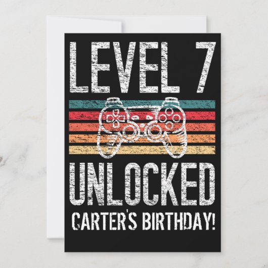 Niveau 7 Ontgrendeld 7e verjaardag op maat Kaart (Voorkant)