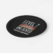 Niveau 7 Ontgrendeld 7e verjaardag op maat Papieren Bordje (Gekanteld)