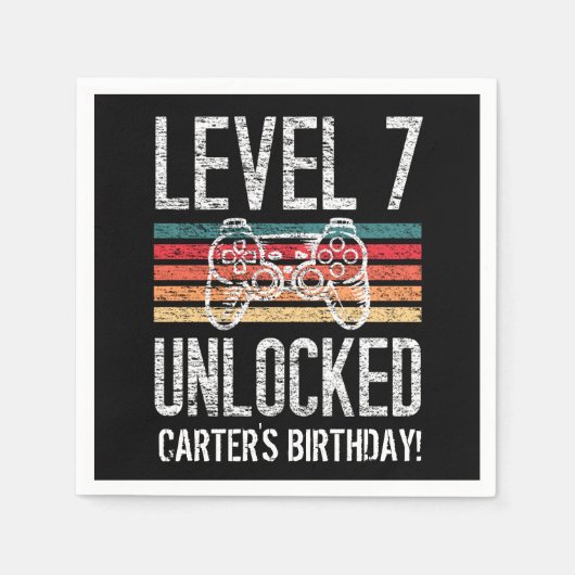 Niveau 7 Ontgrendeld 7e verjaardag op maat Servet (Voorkant)