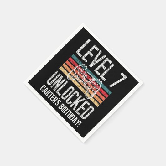 Niveau 7 Ontgrendeld 7e verjaardag op maat Servet (Hoek)