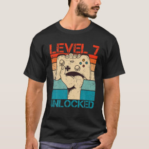 Niveau 7 ontgrendelde Birthday Funny Video Gamer C T-shirt